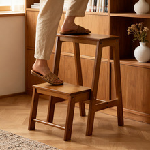 实木梯凳梯子凳子两用步梯家用多功能折叠三步梯花架加厚楼梯爬梯