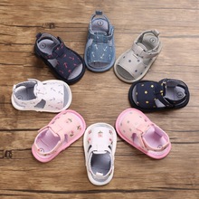 婴儿鞋夏季款0-1岁宝宝鞋软底帆布婴儿凉鞋学步鞋  一件代发