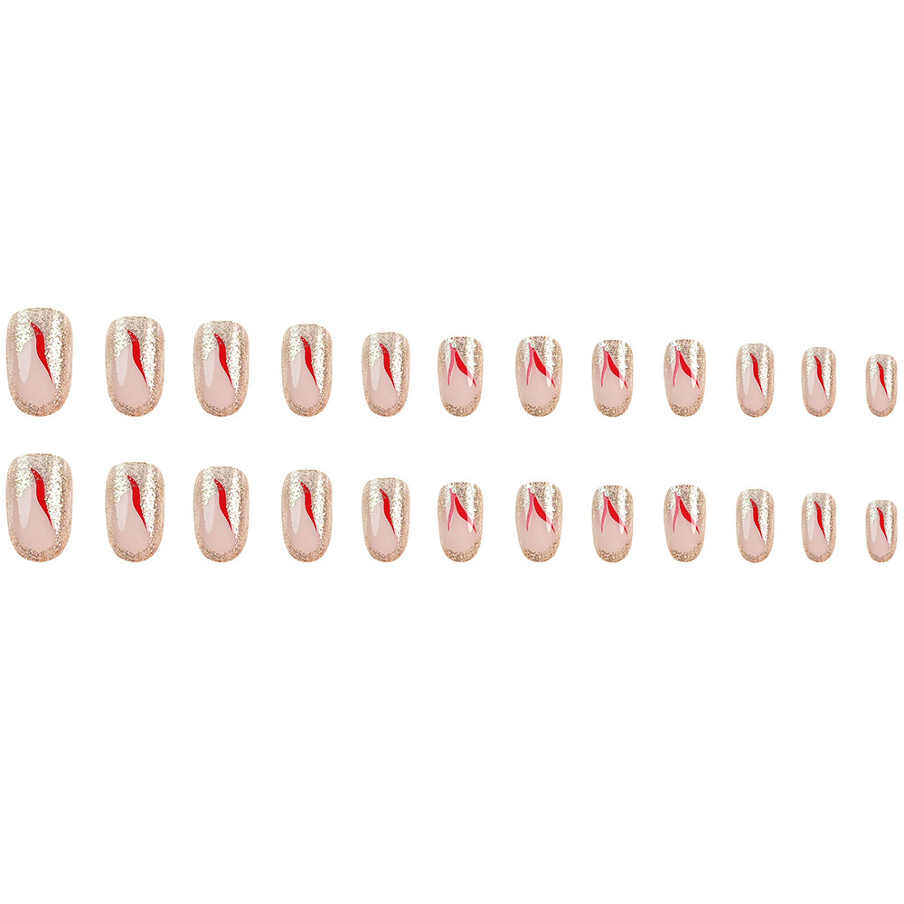Ventas transfronterizas de polvo dorado brillante manicure personalidad hot chick nail patch al por mayor dulce y cool wear nail patch