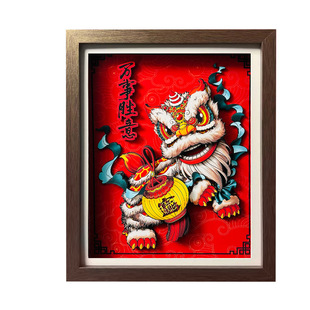Lion Dance Table Decorations, Chinese-Style Paper-Cut Cultural and Creative Housewarming Gifts, Chinese-Style Intangible Cultural Heritage Wholesale
