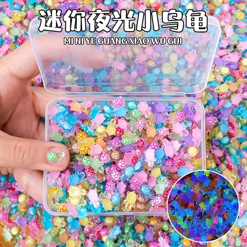 Модная мини-мультяшная красочная светящаяся в темноте игрушка-черепаха, украшение, аксессуары из смолы «сделай сам»