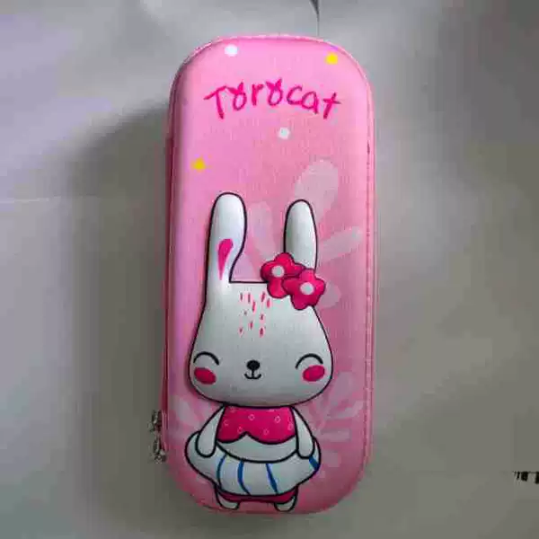 3D canvas happy white rabbit