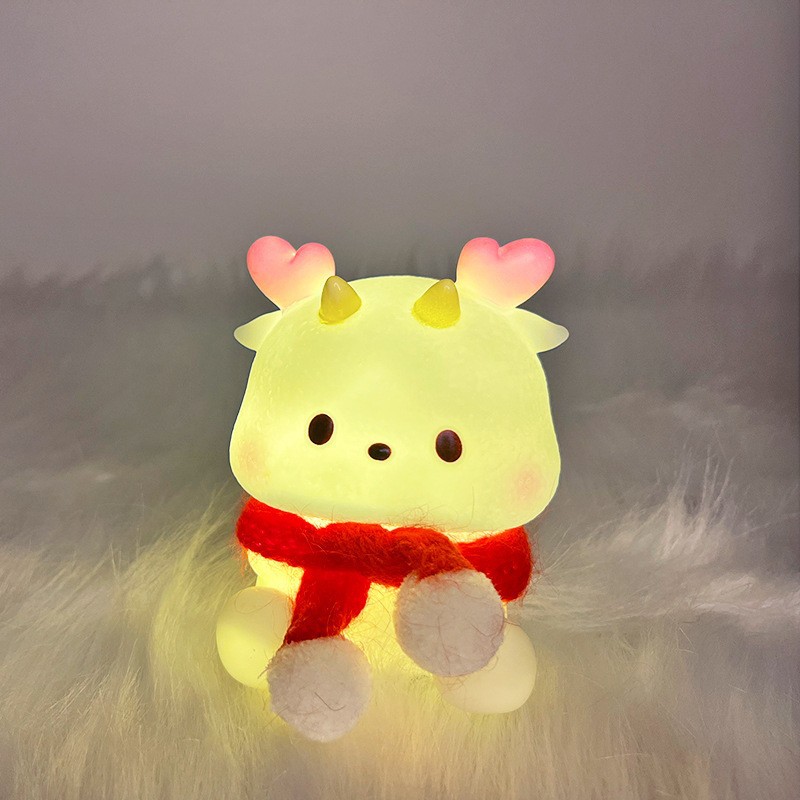 크리스마스 꼬마 용인/핑크 (빨간 목도리)