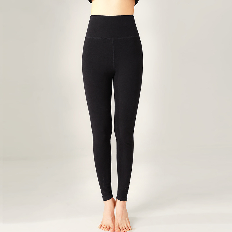 Calzoncillos largos de terciopelo de doble cara para mujeres 2023 nueva ropa de mujer forrada de lana gruesa pantalones cálidos de terciopelo de una pieza de cintura alta polainas de contracción del vientre image 8