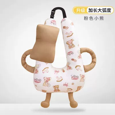Car Sleeping Pillow Pillow Headrest - pink-bear-height-70width-about-55cm