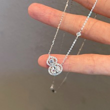 S925纯银发财葫芦项链新中式福禄小众精致爆闪颈链送女友生日礼物