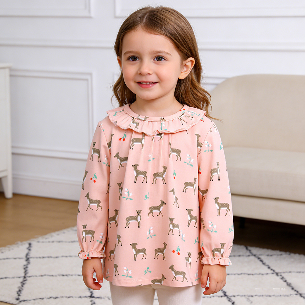 Children's clothing jacket a generation of European and American style children's autumn long sleeve bottoming shirt girls round neck T-shirt