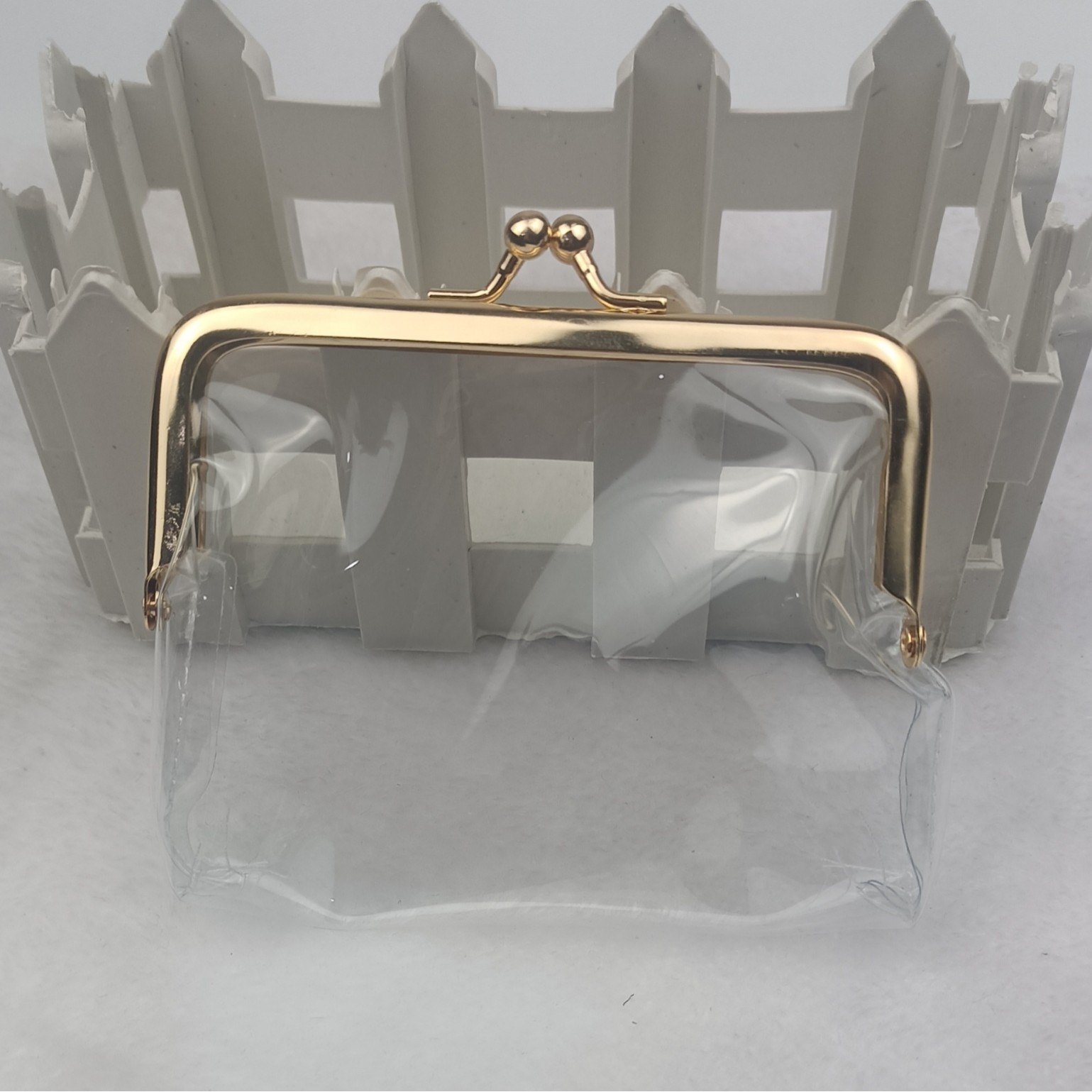 4inch Transparent Coin Purse, Eco-Friendly Gold Buckle Bank Card Key Holder, Small Gift Lipstick Storage Bag
