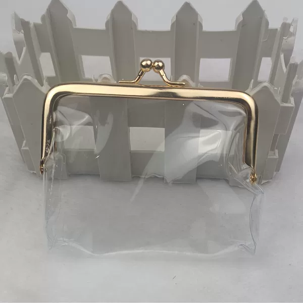 4inch Transparent Coin Purse, Eco-Friendly Gold Buckle Bank Card Key Holder, Small Gift Lipstick Storage Bag