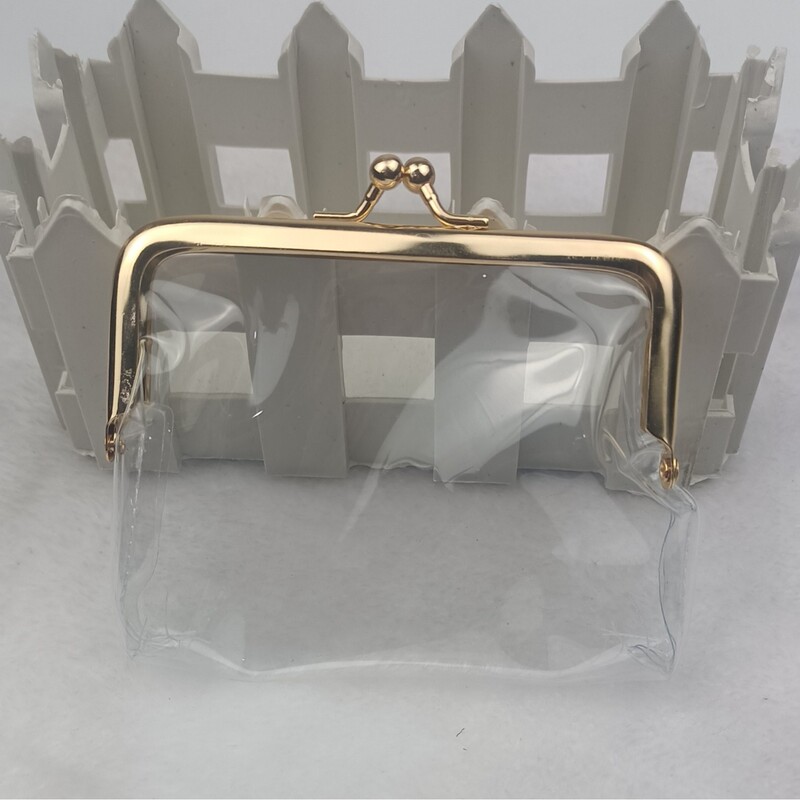 4inch Transparent Coin Purse, Eco-Friendly Gold Buckle Bank Card Key Holder, Small Gift Lipstick Storage Bag 4inch Transparent Coin Purse, Eco-Friendly Gold Buckle Bank Card Key Holder, Small Gift Lipstick Storage Bag