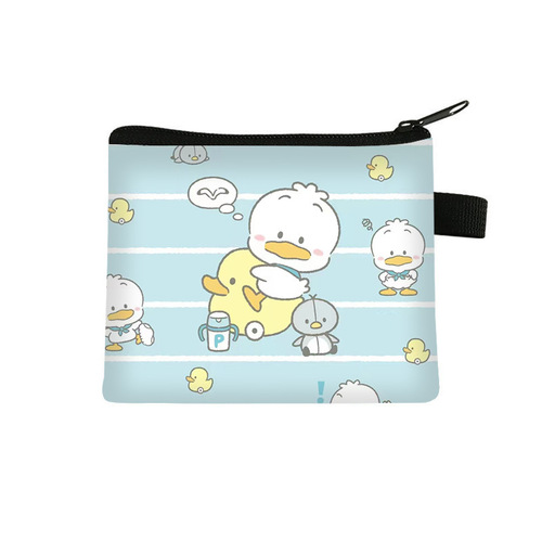 Beck Duck Cartoon Zero Wallet Children Cute High-End Style Large Capacity Key Card Holder Polyester Durable Storage Bag