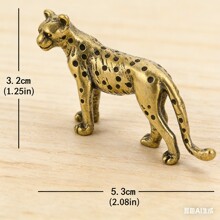 跨境复古黄铜猎豹镀铜摆件茶宠摆设仿古做旧铜雕手把件工艺品批发