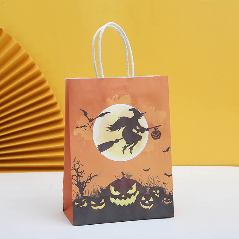 Bolso de regalo para niños de Halloween, bolso de mano, bolso de dulces, decoración de fiesta, logotipo impreso, bolsa de embalaje de bocadillos de compras