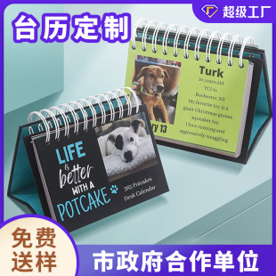 Coil Desk Calendar 365 Day European American English New Cute Creative Ring 2026 Calendar Desktop Ornaments Cross Border