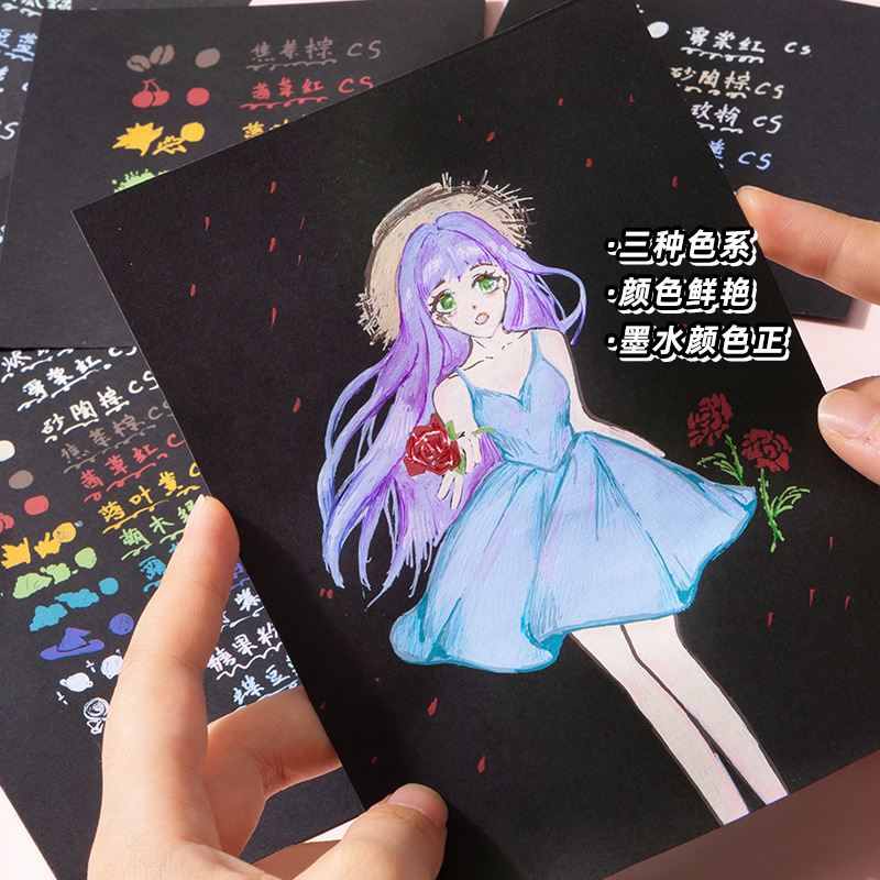 咔巴熊丙烯中性笔学生按动笔莫兰迪彩色速干绘画笔cs笔芯复古彩笔|undefined