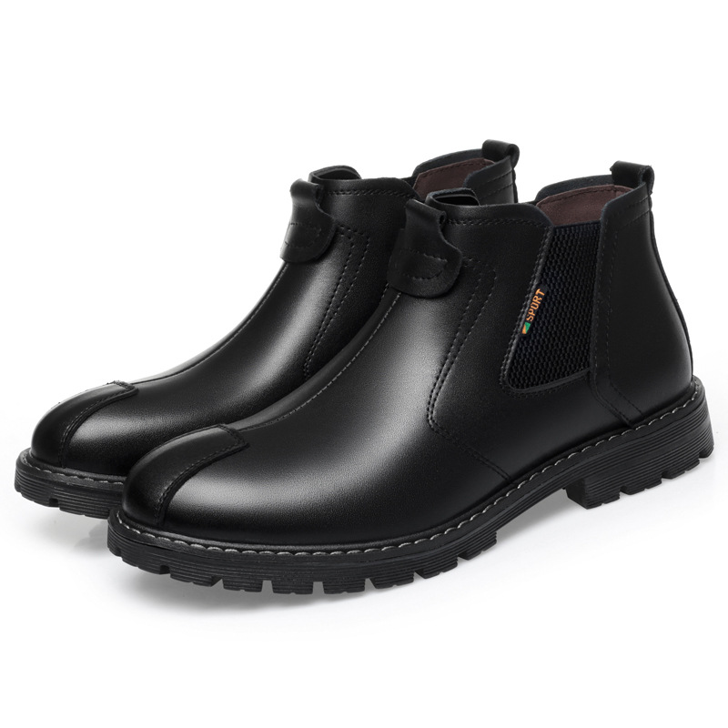 Martin Boots Uomo Autunno Nuove scarpe da uomo Tendenza Versatile Scarpe con cerniera con stivaletti in velluto Stivali medi britannici_voghion.com