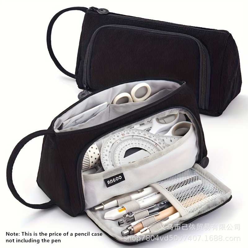 Bolsa de bolígrafo de gran capacidad para estudiantes de primaria simple serie de macarón bolsas de bolígrafo de separación multicapa multifuncional caja de papelería de alto valor facial