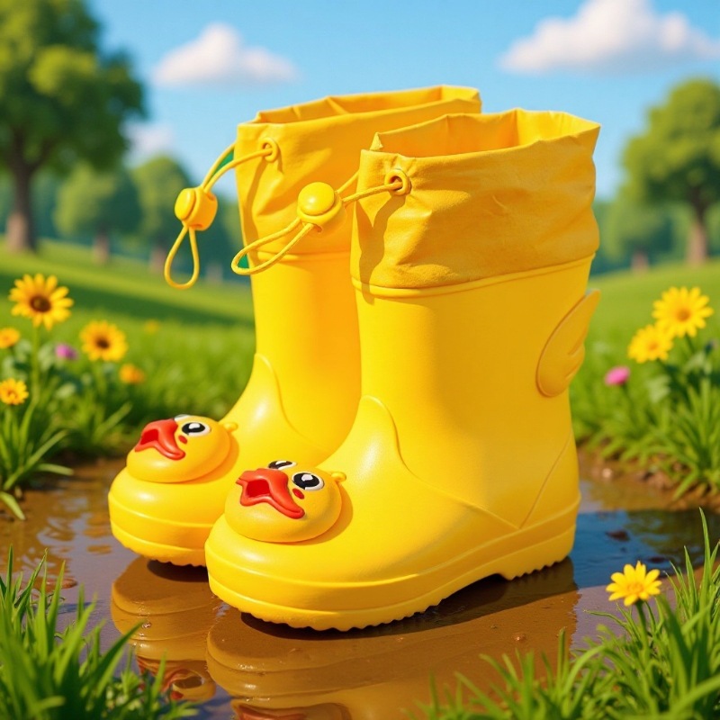 Children's Rubber Boots Non-Slip Waterproof Shoes Girls Baby Rain Boots Boys and Girls Kindergarten Special Baby Rain Boots