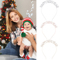 New Style Fashion New Year Happy Headband HAPPY NEW YEAR Crystal Letter Headband Party Festival Headwear