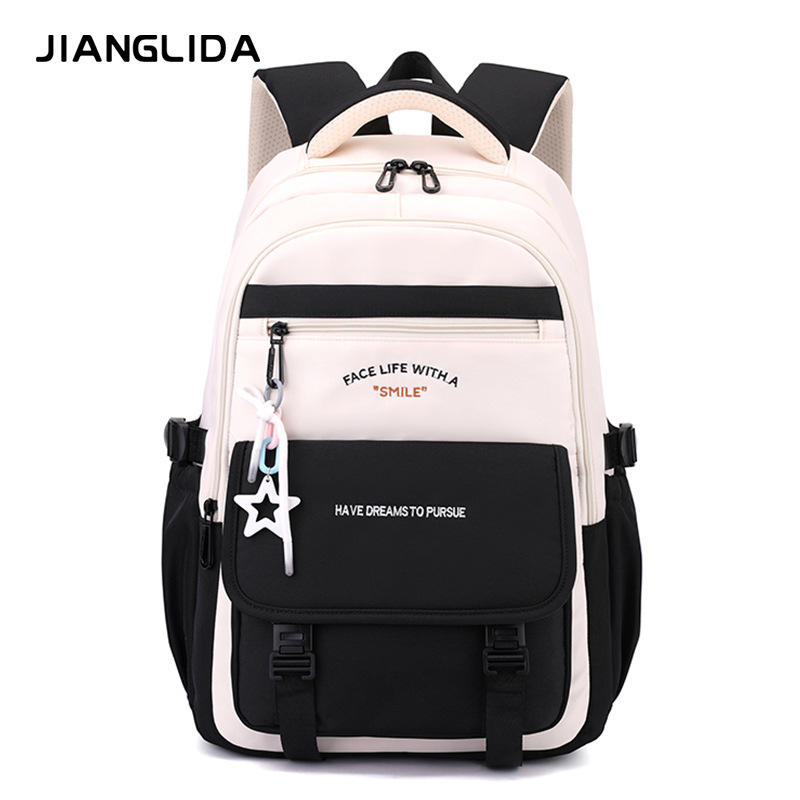 Mochila ligera para viajes transfronterizos, gran capacidad, alto valor, resistente a la suciedad, mochila escolar para estudiantes de secundaria, mochila impermeable para estudiantes universitarios, mujer