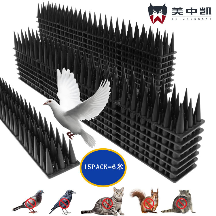 亚马逊热销塑料防鸟3排40CM15个户外屋顶栅栏鸟刺 驱鸟刺  防鸟刺