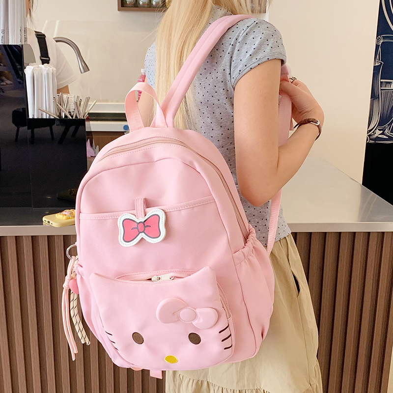 Nueva mochila de dibujos animados lindo, simple y casual, mochila para estudiantes universitarios de secundaria y preparatoria, viaje de gran capacidad