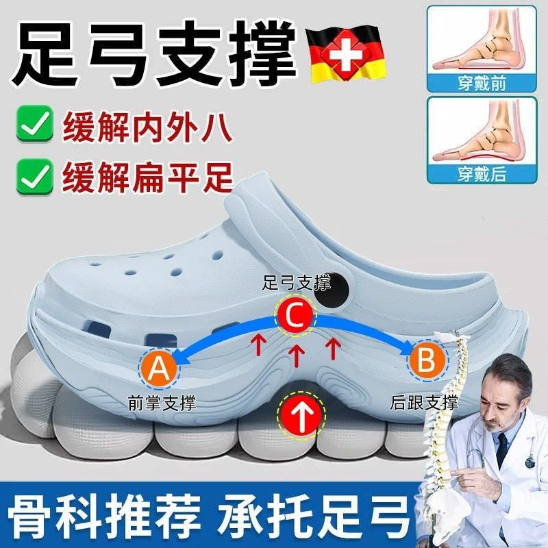 Cross-Border Arch Support Thick-Soled Clogs for Women, New Summer Outdoor Wear, Non-Slip, Odor-Resistant, High-Quality Eva Sandals