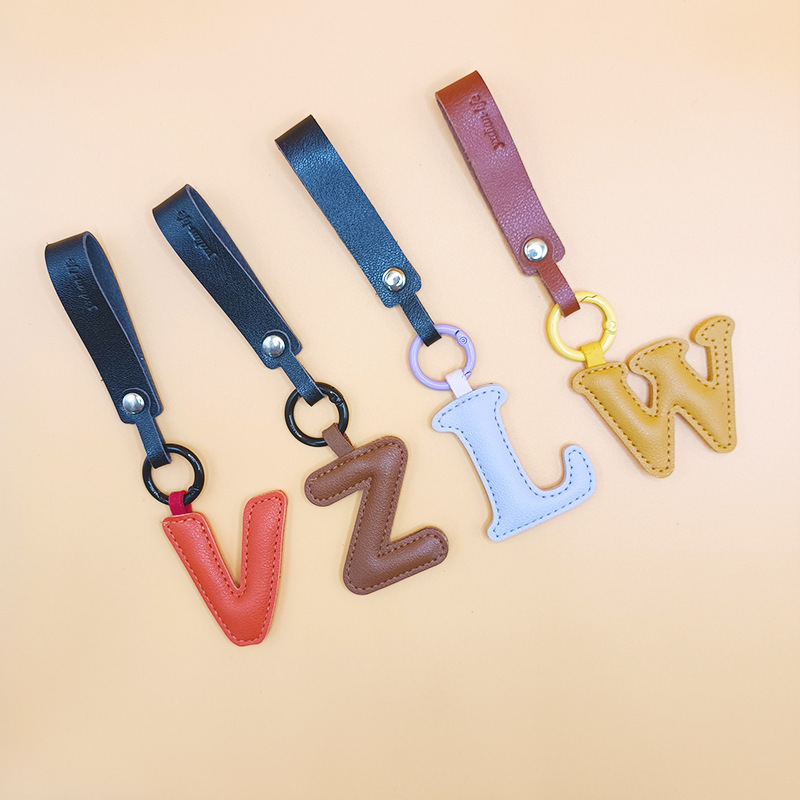 Manufacturer Processing Cross-Border Foreign Trade Popular 26 Full Letter Leather Keychains Bag Business Pendants Custom Wholesale Manufacturer Processing Cross-Border Foreign Trade Popular 26 Full Letter Leather Keychains Bag Business Pendants Custom Wholesale
