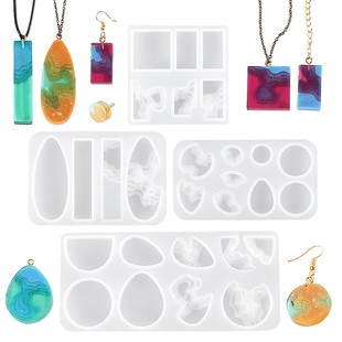 diy crystal drop glue water ripple mold Island pendant beach terrace ladder landscape gem pendant silicone mold