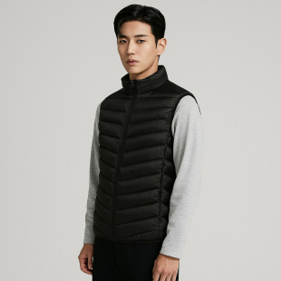 Pinghu Chi new men's 90 velvet new men's stand collar vest white duck down light down jacket vest plus size coat