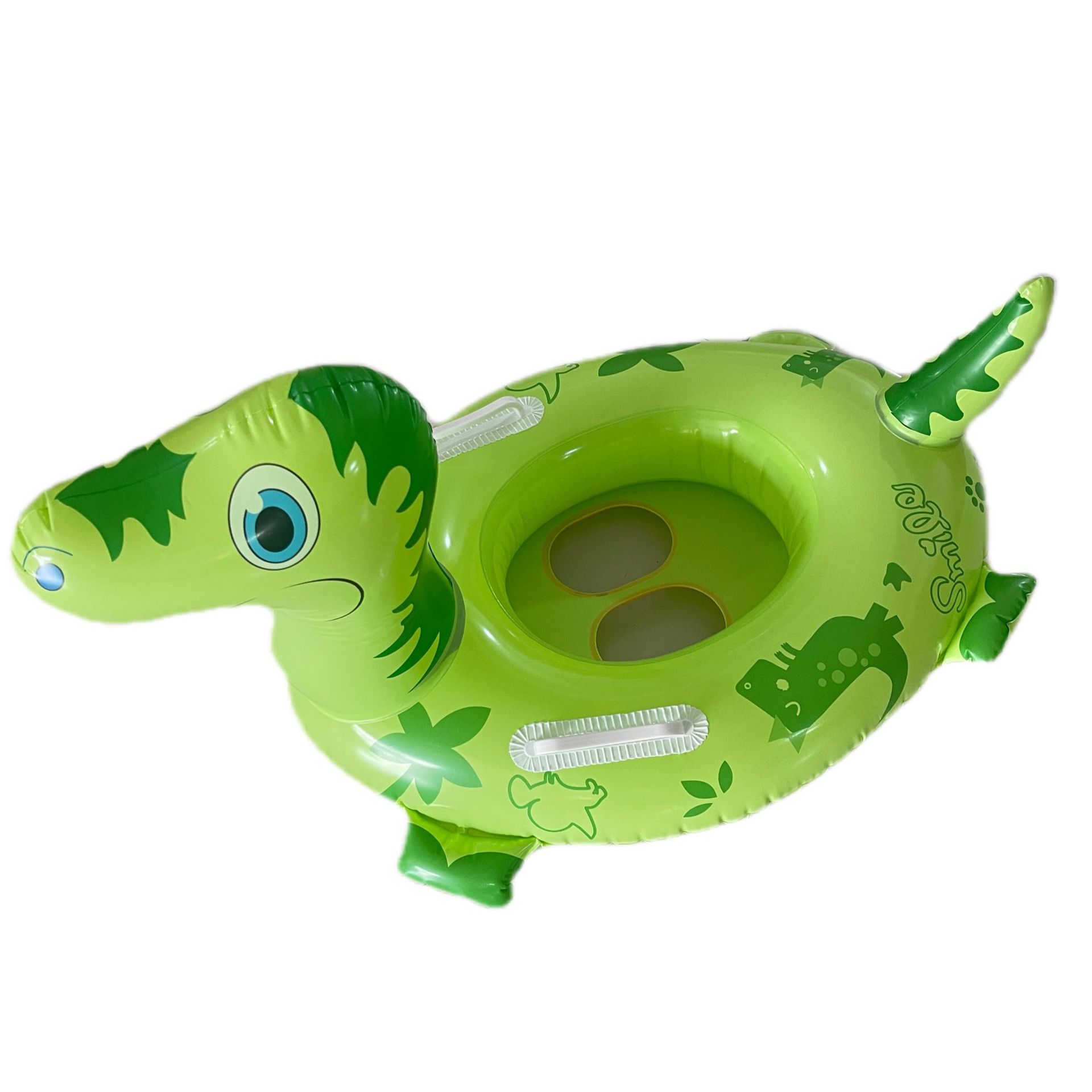 Children's swimming ring with handles, candy-colored realistic dinosaur baby life ring, available for wholesale.