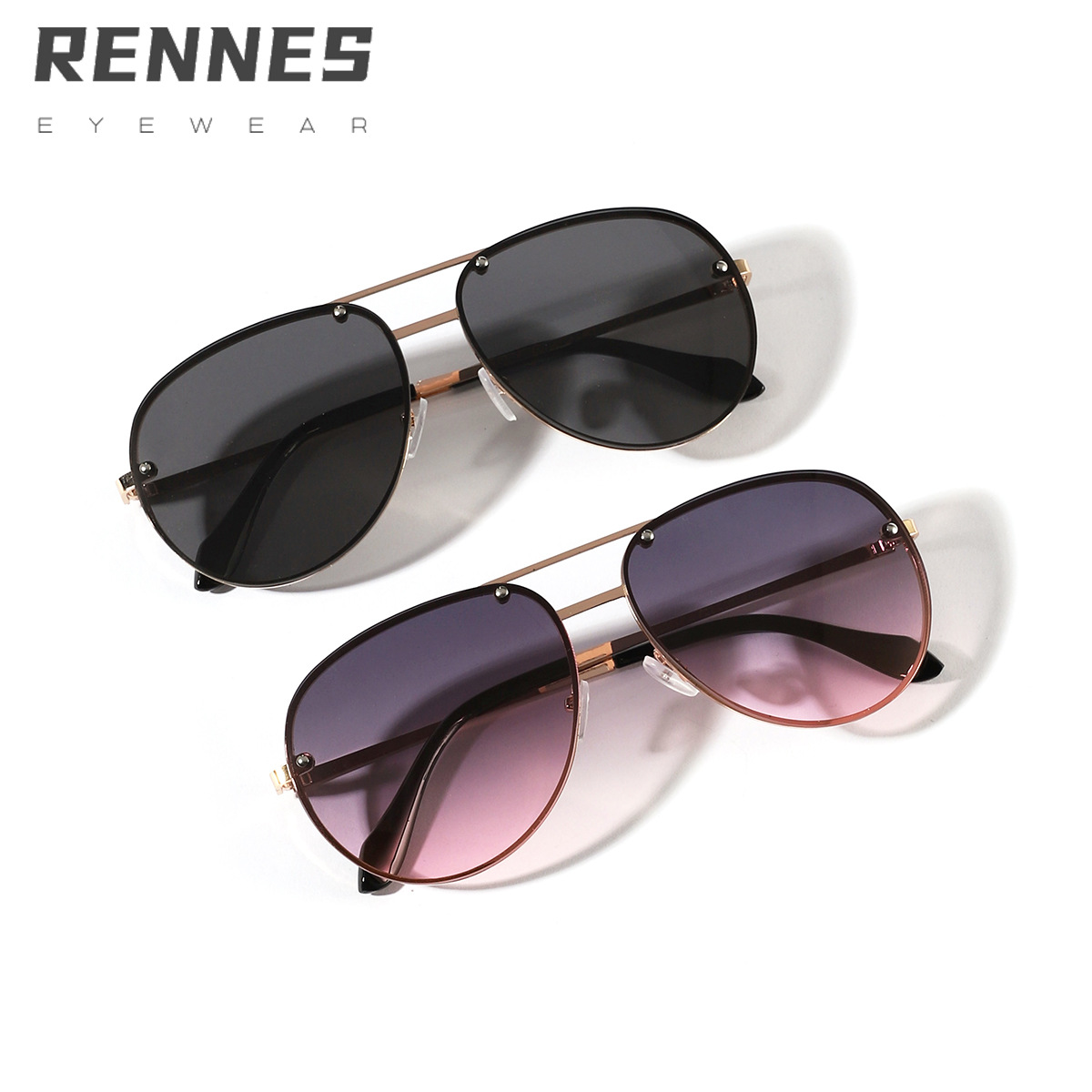 Nuevo espejo de sapo de metal de alta calidad transfronterizo Gafas de sol anti-ultravioleta para hombres y mujeres Gafas de sol callejeras de moda europea y americana