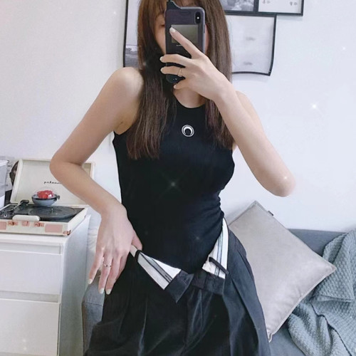  Small Design Moon Embroidery Worker Word Tank Top Underwear Single Wear Slim Fit Multi-purpose Outerwear Strapless Women 