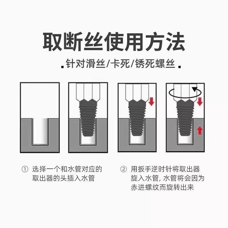 家用水龙头断丝取出器万能反丝锥水管取出修复一体双头工具|undefined