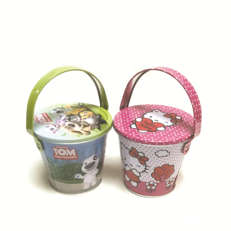 迷你小水桶铁皮水桶装饰小水桶儿童挖沙铁桶糖果色铁皮桶马口铁桶