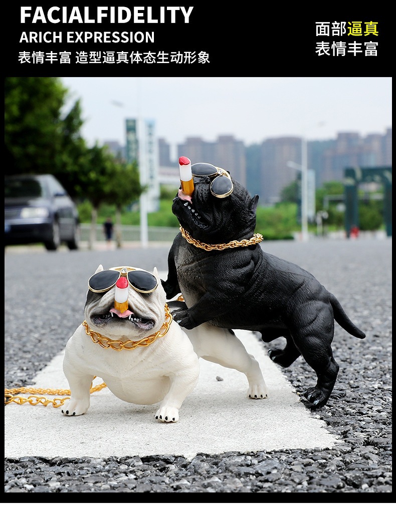 Car-Mounted Internet Celebrity Bully Dog Car Dashboard Personalized Creative Social Dog Decoration Items Small Car Ornaments