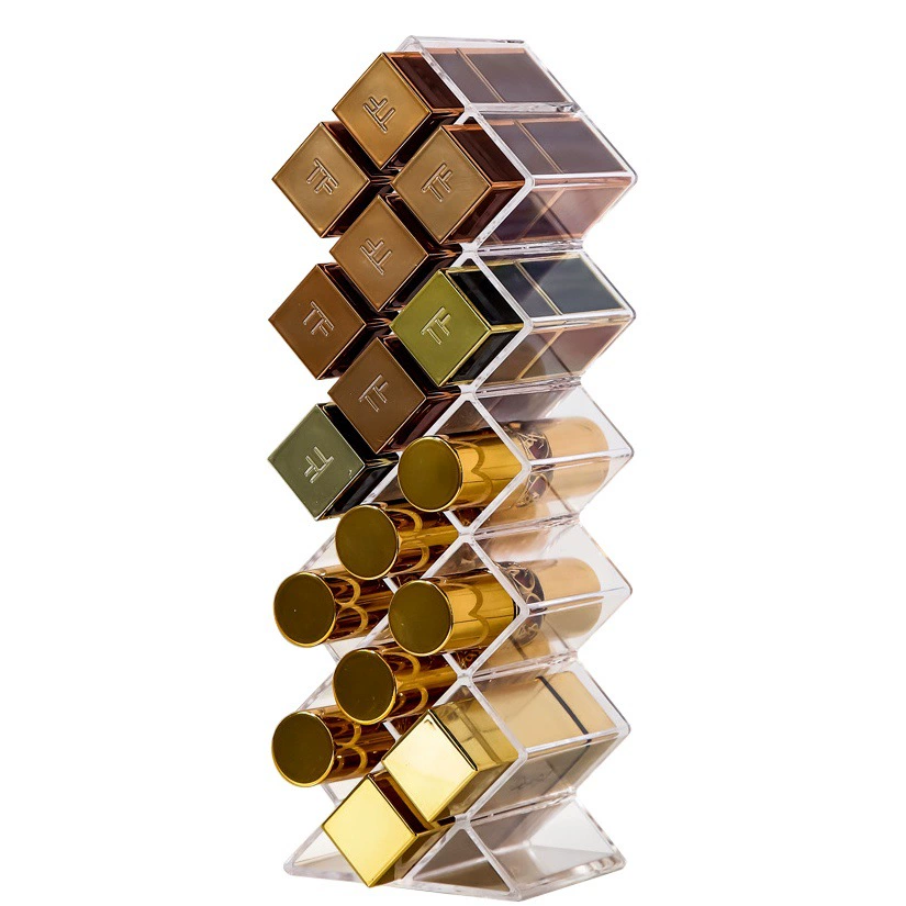 Ящик для хранения губной помады INS сердце девушки мульти-плед домашний большой емкости интернет-знаменитости Косметика глазурь для губ интернет-стеллаж для хранения знаменитостей