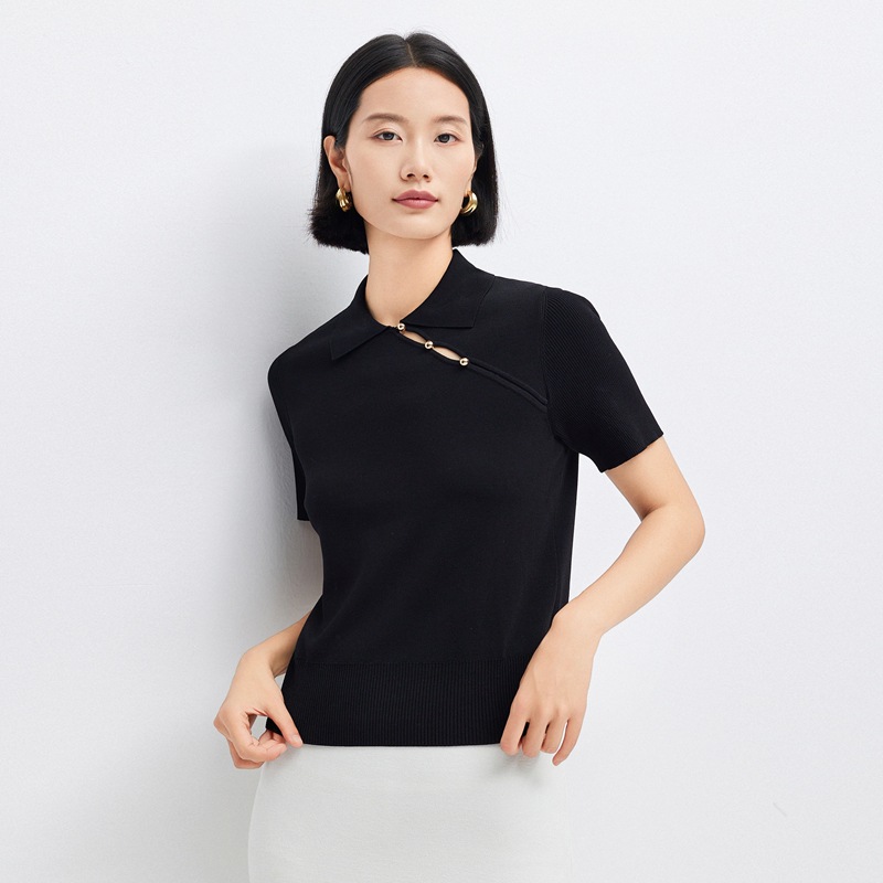 Knitted base body-friendly summer short sweater