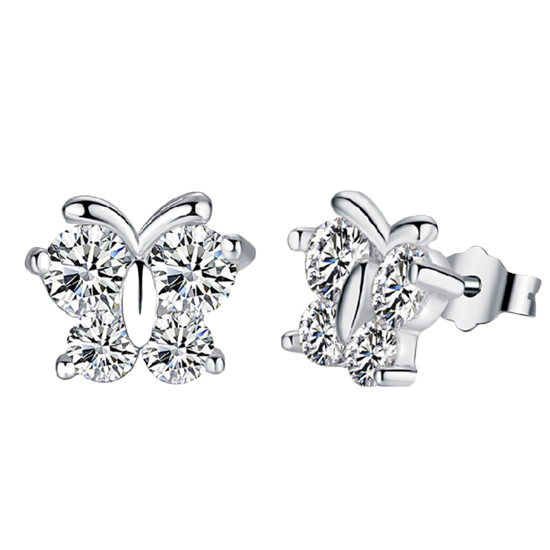 Серебряные серьги, цирконы, корейский стиль, оптовая продажа