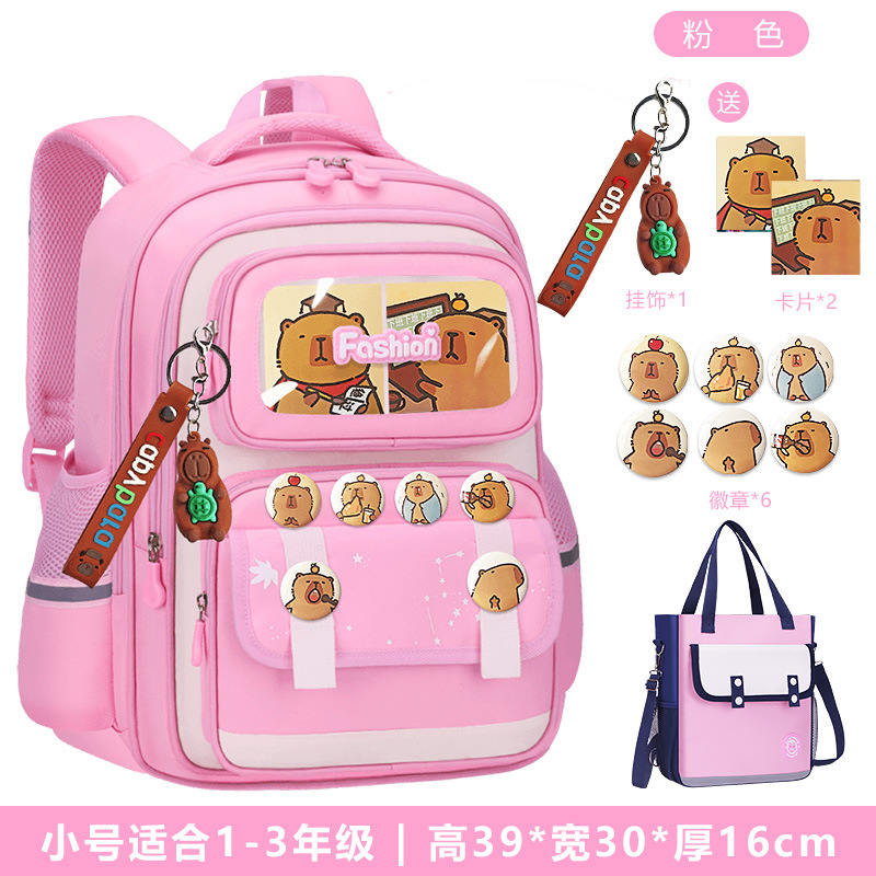 Nueva mochila escolar para niños Capibara para estudiantes de primaria, niños y niñas, grados 1,23 a 6, mochila de carga de gran capacidad