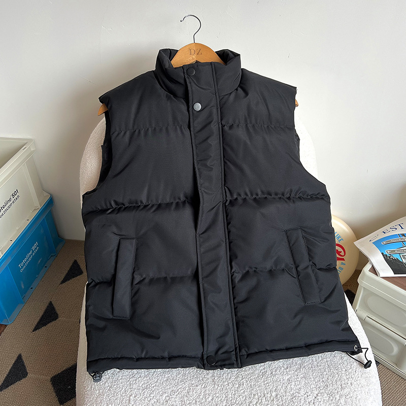 Otoño y invierno pareja chaleco de color sólido marca de moda coreana engrosada calentamiento hombre chaleco de hombro grande hombre chaleco image 3