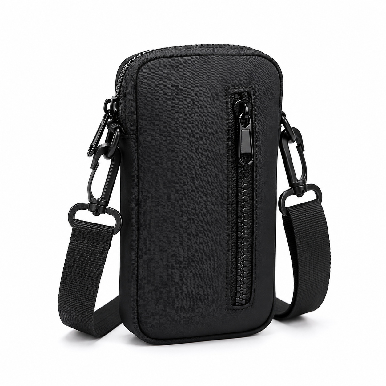 Men's New Mobile Phone Bag, Shoulder Crossbody Bag, Summer Waist Bag, Portable Vertical Style, Simple Storage Bag, Simple Black
