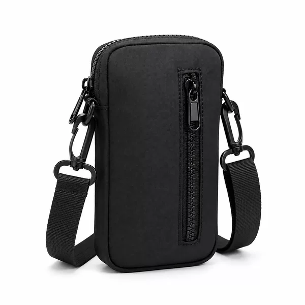 Men's New Mobile Phone Bag, Shoulder Crossbody Bag, Summer Waist Bag, Portable Vertical Style, Simple Storage Bag, Simple Black
