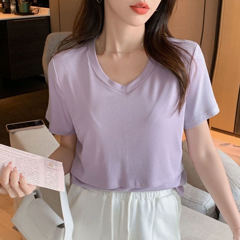 Nursing Tops for Women, Summer Pure Color T-Shirts, Summer Postpartum Hot Mom Confinement Period Soft Nursing Clothes Bottoming Shirts