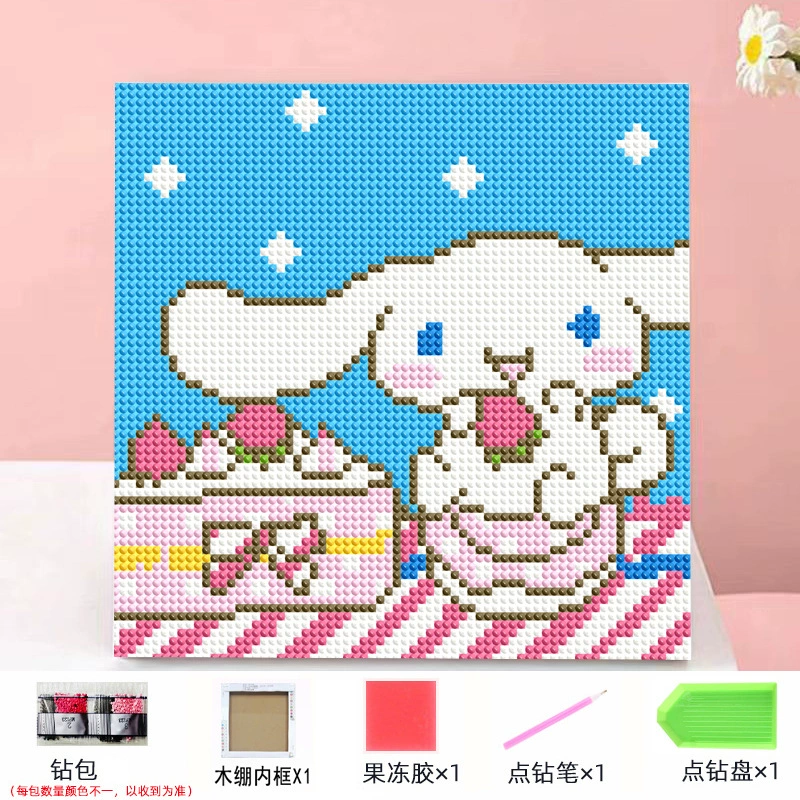 Набор алмазной мозаики DIY Kuromi и мультфильмы 20×20 см, рамка-наклейка, детское творчество