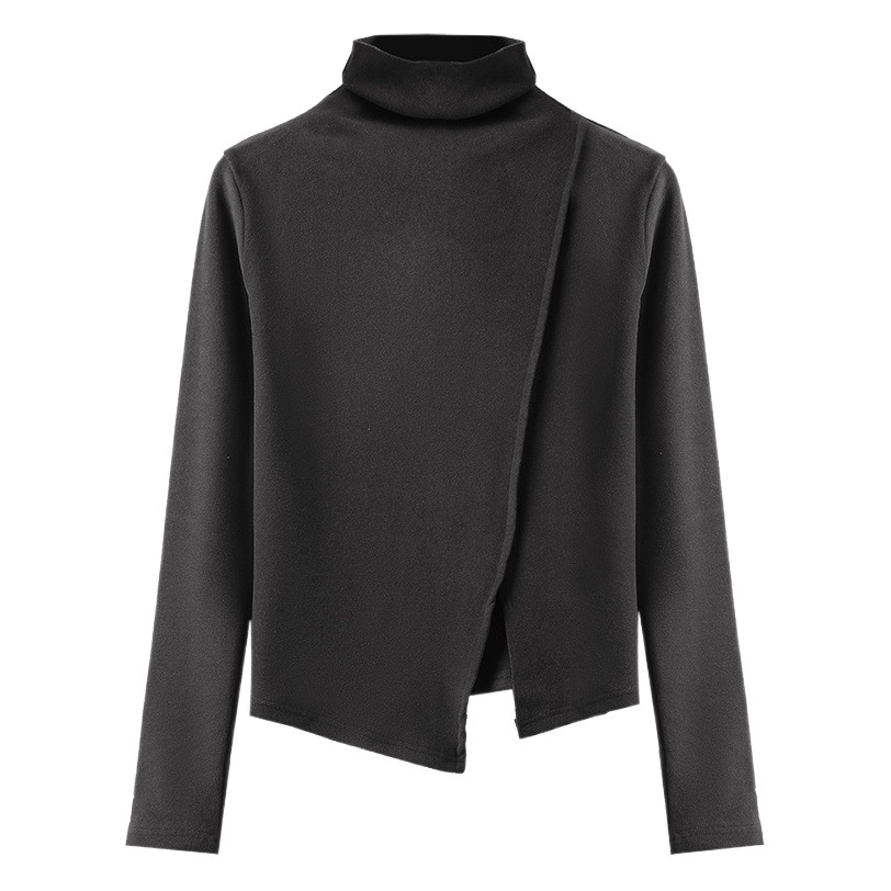 Q [Feng Color Clothing Bottoming Top] Micron German Velvet Half Turtle Collar Bottoming Shirt for Women in Autumn and Winter with Velvet Long Sleeves