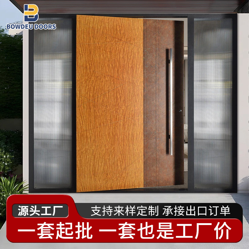 Cross-Border Cast Aluminum Pivot Door Stainless Steel House Door Pivot Door Classy Customized Central Axis Rotating Pivot Entry Door