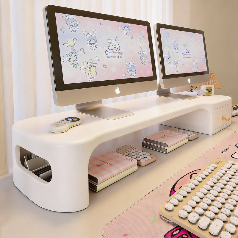 Desktop Computer Height-Adjustable Stand Office Workstation Monitor Stand Dormitory Laptop Riser Stand