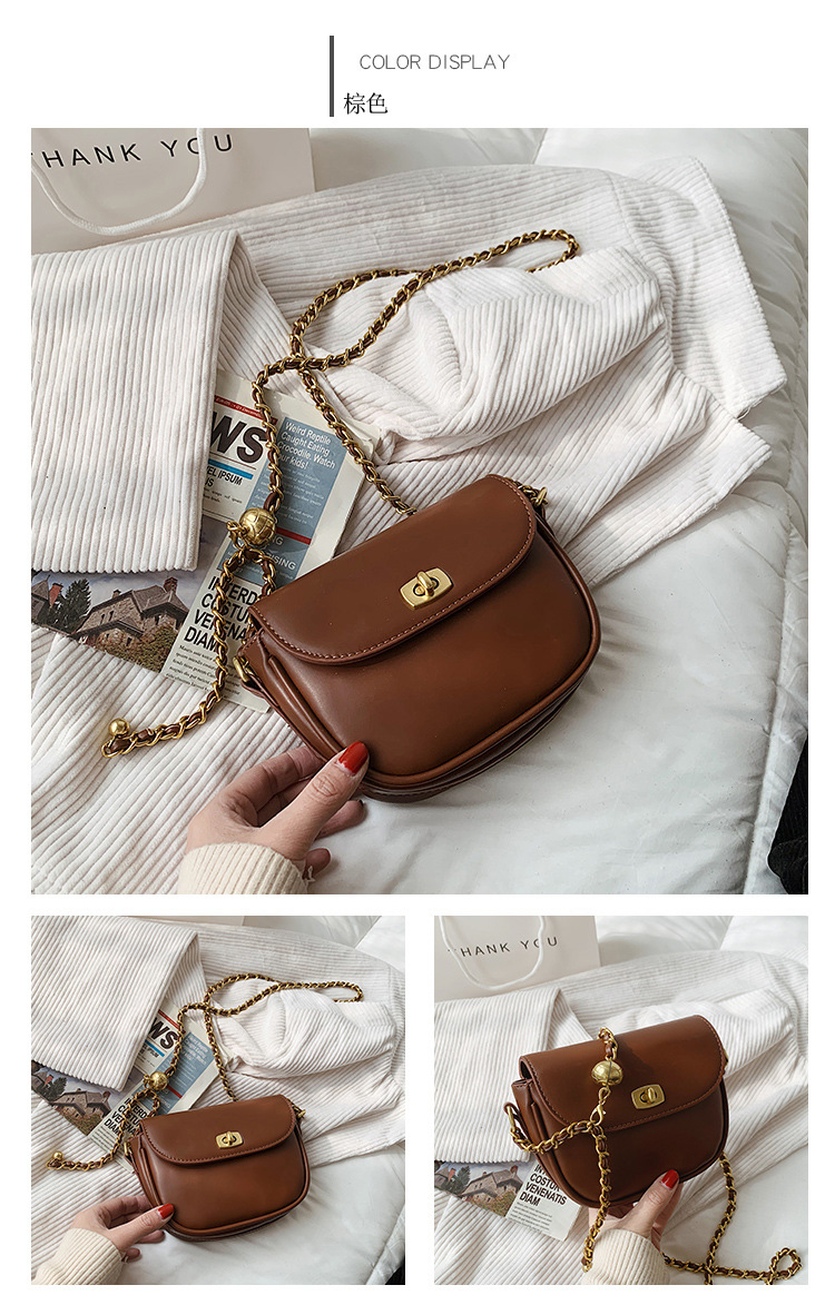 Fashion Chain Simple Shoulder Messenger Saddle Bag display picture 12