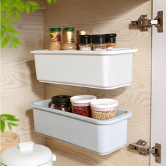 Pull-out cabinet storage box for bathroom, no punching, narrow slit storage rack, kitchen wall-mounted storage shelf